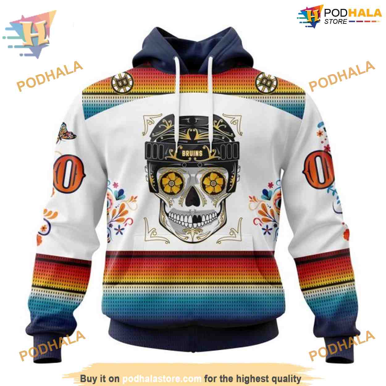 Dia De Los Muertos Special NHL Design Boston Bruins Hoodie 3D, Cultural Apparel Dia De Los Muertos Special NHL Design Boston Bruins Hoodie 3D, Cultural Apparel