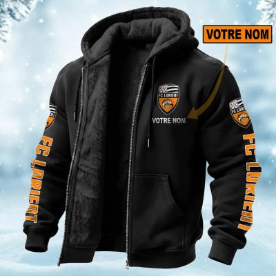 FC Lorient Perseonalized Fleece Zip Hoodie Fleece Hoodie AOP Print