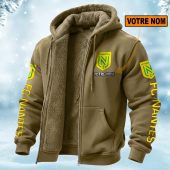 FC Nantes Perseonalized Fleece Zip Hoodie Fleece Hoodie AOP Print