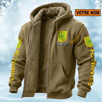 FC Nantes Perseonalized Fleece Zip Hoodie Fleece Hoodie AOP Print