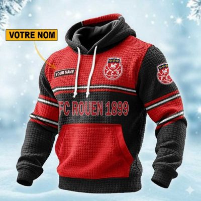 FC Rouen 1899 Personalized waffle knit hoodie