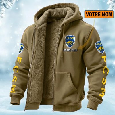 FC Sochaux-Montb?liard Perseonalized Fleece Zip Hoodie Fleece Hoodie AOP Print