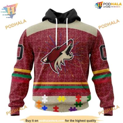Fearless Against Autism NHL Arizona Coyotes Hoodie 3D, Special Arizona Coyotes Design