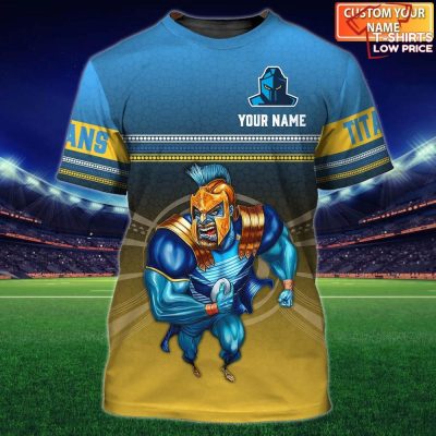 Gold Coast Titans Nrl Personalized Name 3D T-Shirt Hoodie Zipper Hoodie for men and women