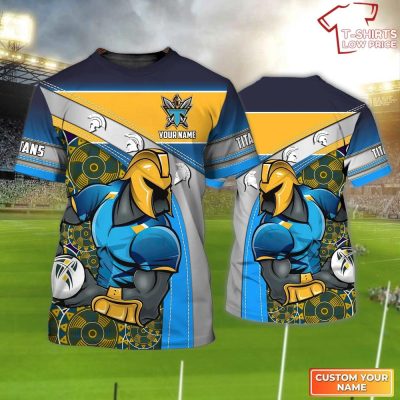 Gold Coast Titans Personalized Name 3D T-Shirt Hoodie Zipper Hoodie for men and women Gift For Nrl Fan