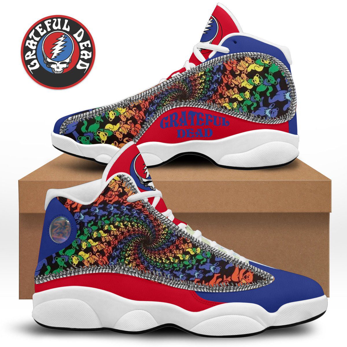 Grateful Dead AJ13 Sneakers Air Jordan 13 Shoes Type01 Grateful Dead AJ13 Sneakers Air Jordan 13 Shoes Type01