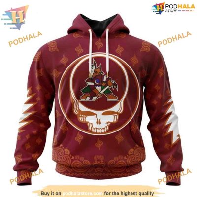 Grateful Dead Inspired NHL Arizona Coyotes Hoodie 3D, Unique Arizona Coyotes Merchandise