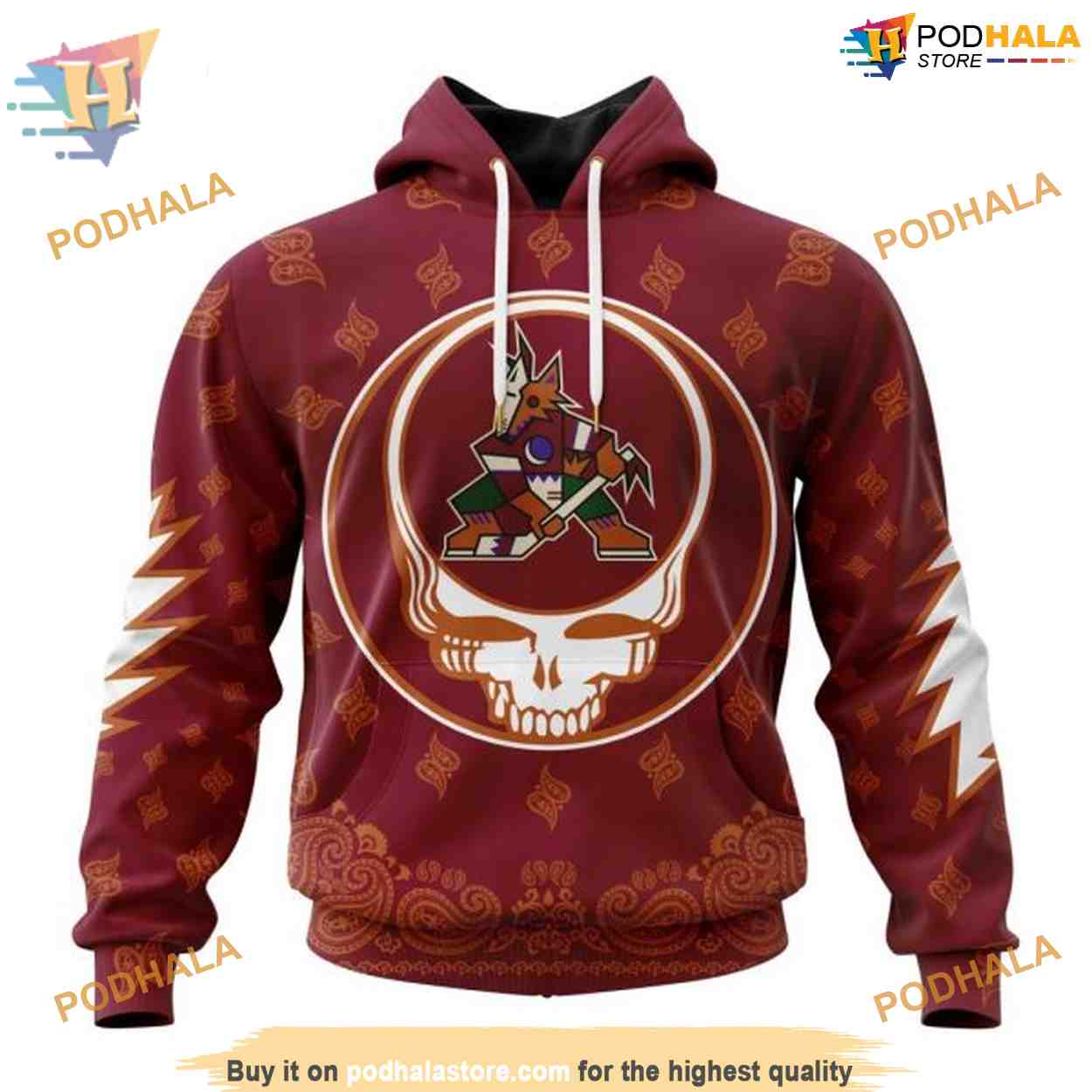 Grateful Dead Inspired NHL Arizona Coyotes Hoodie 3D, Unique Arizona Coyotes Merchandise Grateful Dead Inspired NHL Arizona Coyotes Hoodie 3D, Unique Arizona Coyotes Merchandise