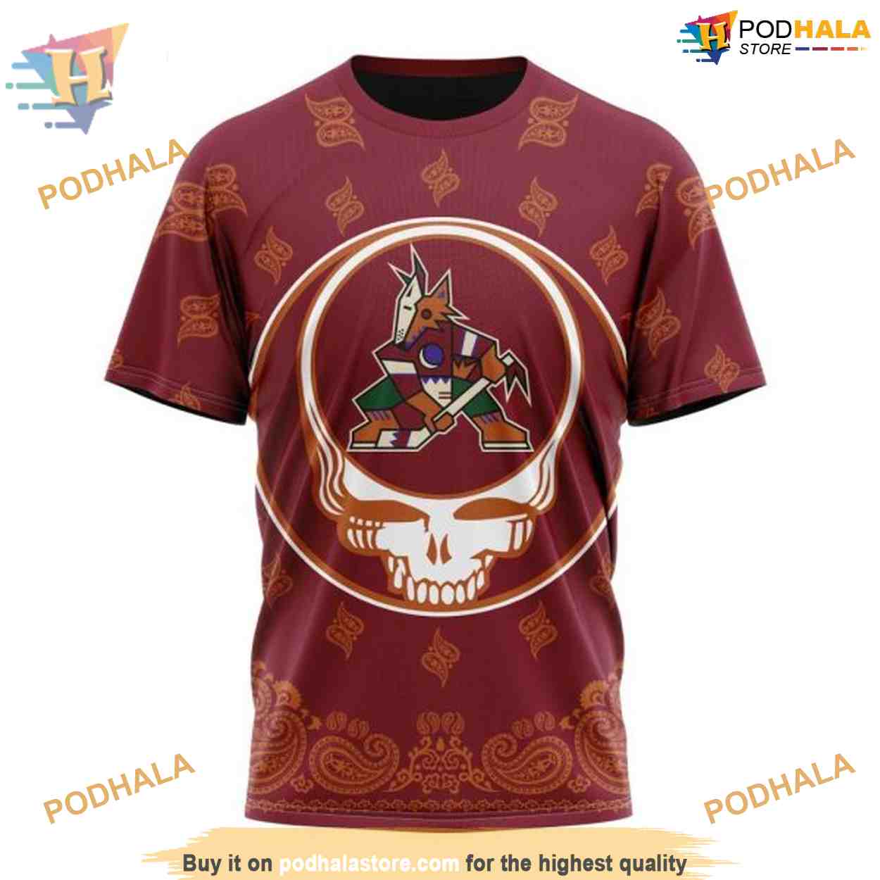 Grateful Dead Inspired NHL Arizona Coyotes Hoodie 3D, Unique Arizona Coyotes Merchandise Grateful Dead Inspired NHL Arizona Coyotes Hoodie 3D, Unique Arizona Coyotes Merchandise