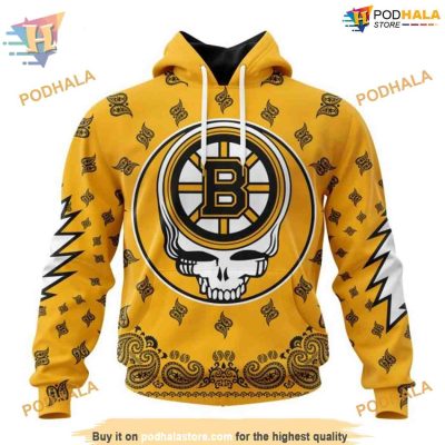 Grateful Dead Inspired Special NHL Boston Bruins Hoodie 3D, Unique Merch