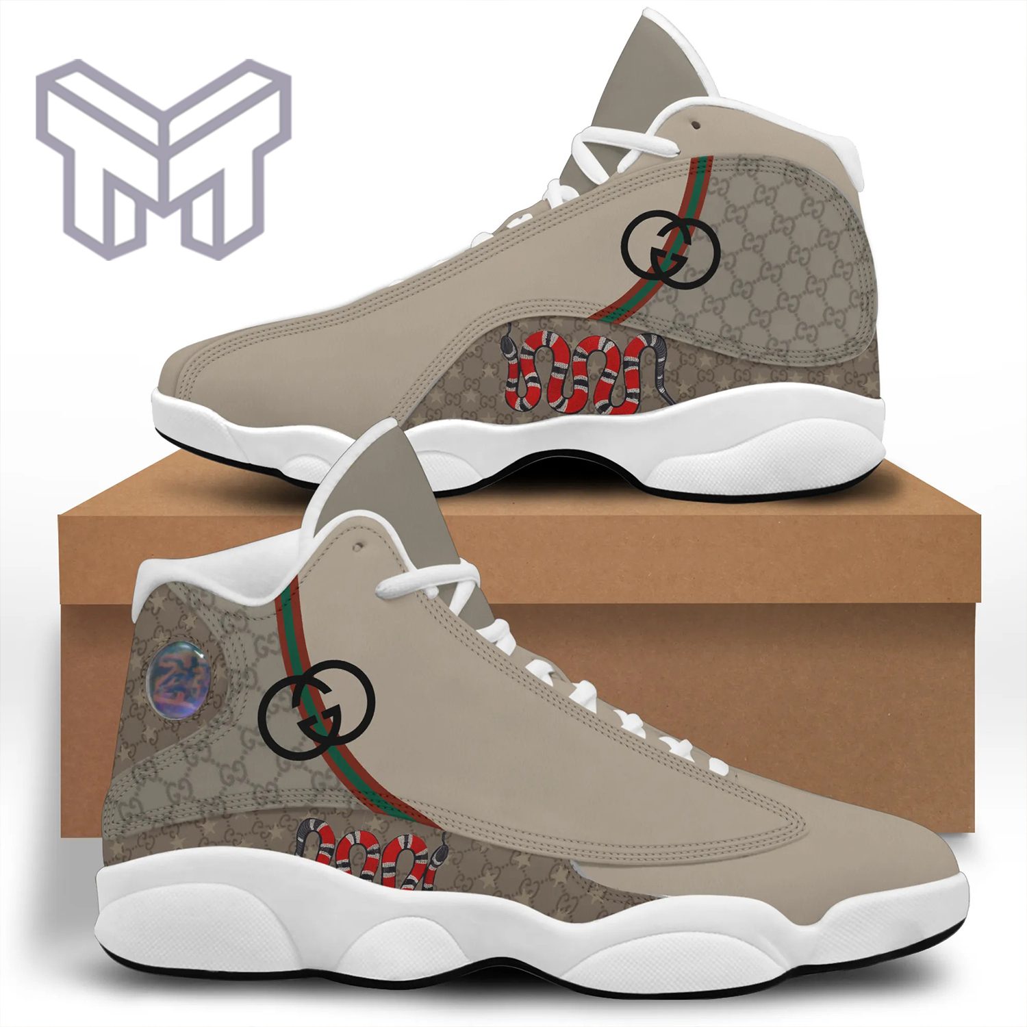 Gucci Grey Snake Air Jordan 13 Sneakers Shoes Gucci Grey Snake Air Jordan 13 Sneakers Shoes