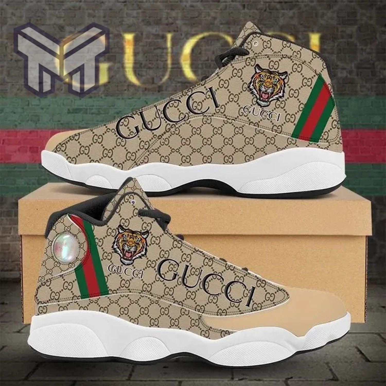 Gucci Tiger Air Jordan 13 Sneakers Shoes Hot 2023 Gucci Tiger Air Jordan 13 Sneakers Shoes Hot 2023