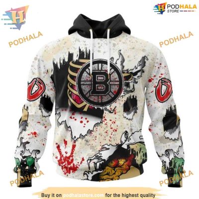 Halloween Special Zombie Style NHL Boston Bruins Hoodie 3D, Spooky Apparel