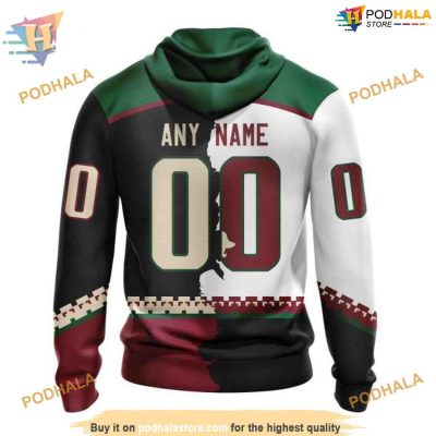 Home And Away Mix 2023 NHL Arizona Coyotes Hoodie 3D, Personalized Arizona Coyotes Apparel