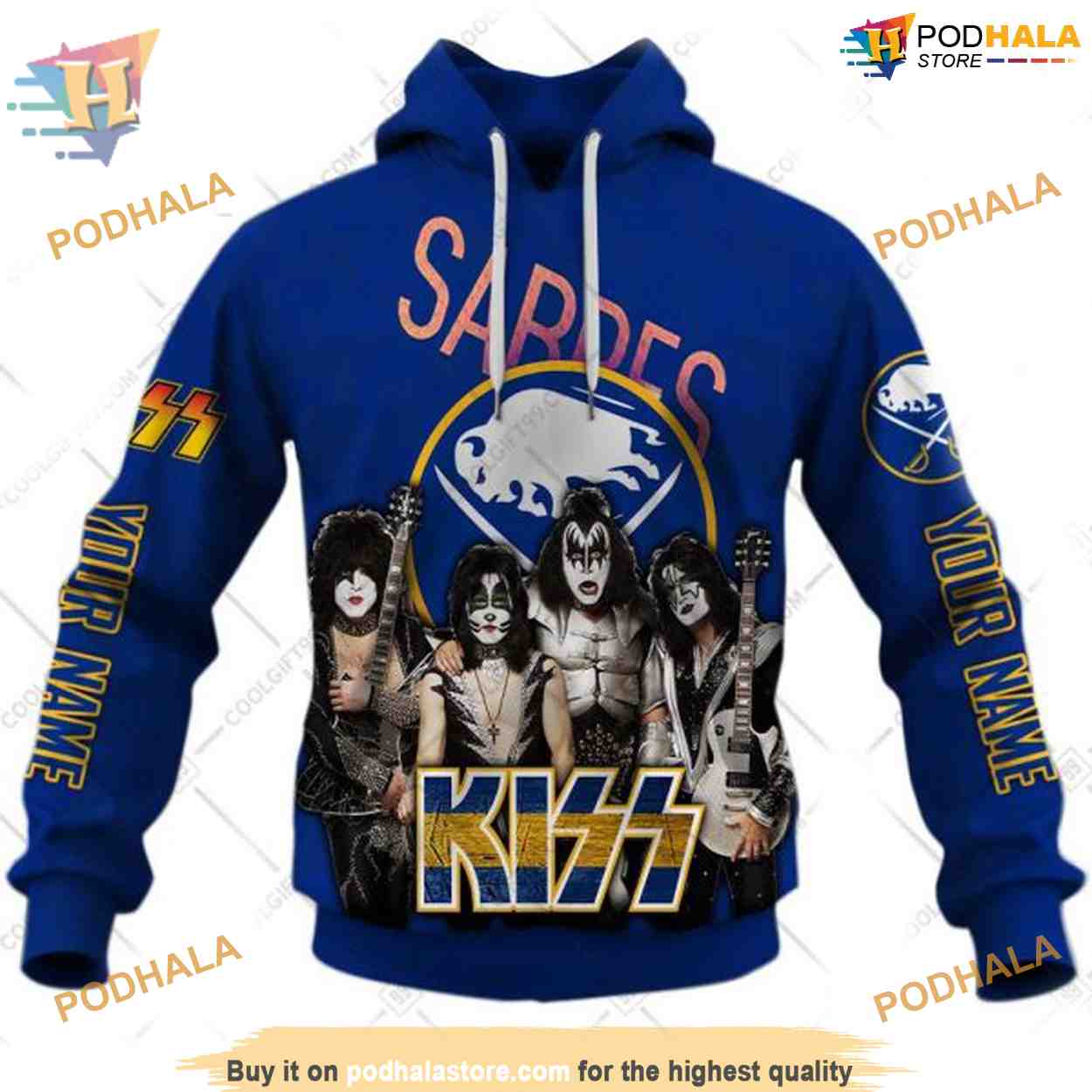 Kiss Band Style Personalized NHL Buffalo Sabres 3D Hoodie Exclusive Kiss Band Style Personalized NHL Buffalo Sabres 3D Hoodie Exclusive