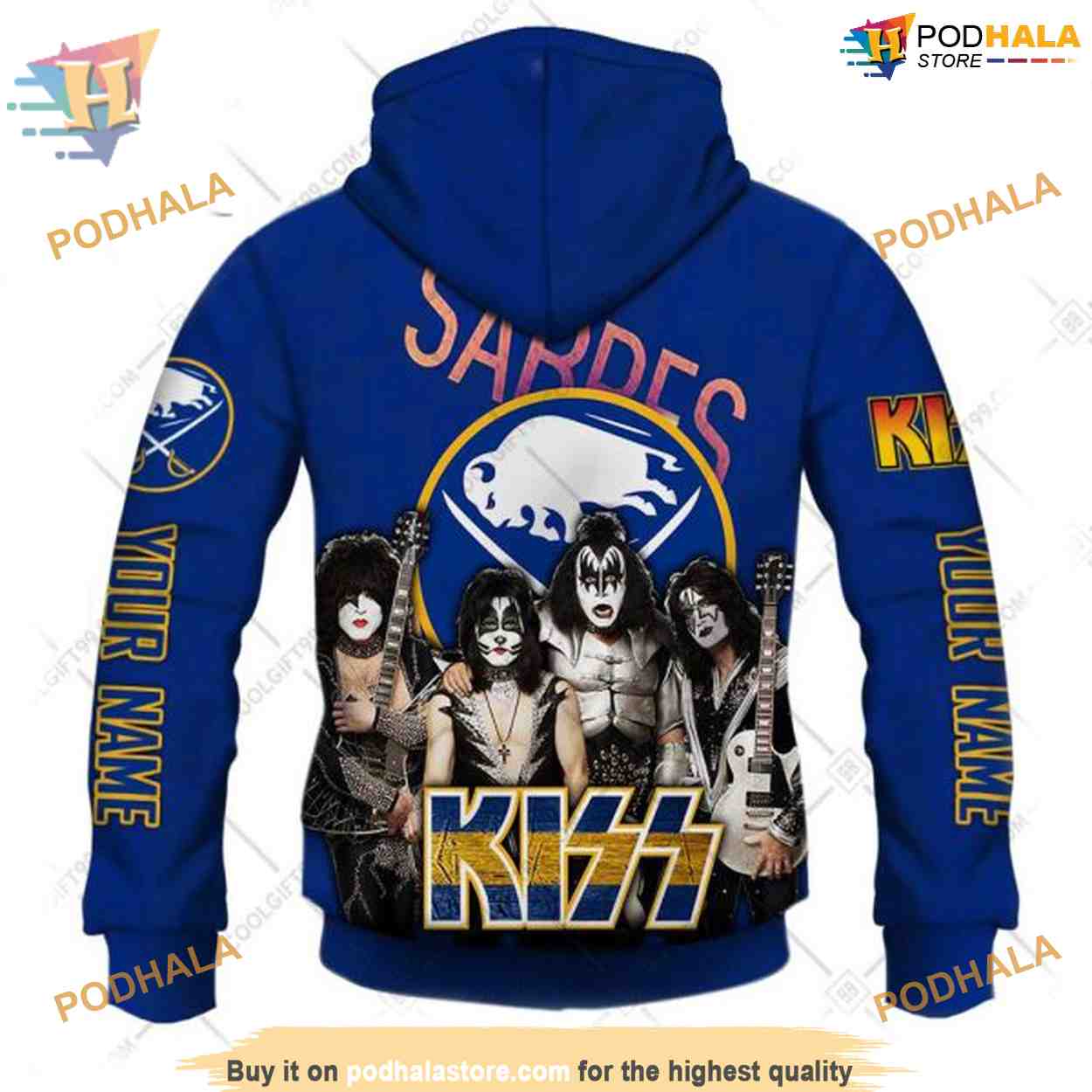 Kiss Band Style Personalized NHL Buffalo Sabres 3D Hoodie Exclusive Kiss Band Style Personalized NHL Buffalo Sabres 3D Hoodie Exclusive