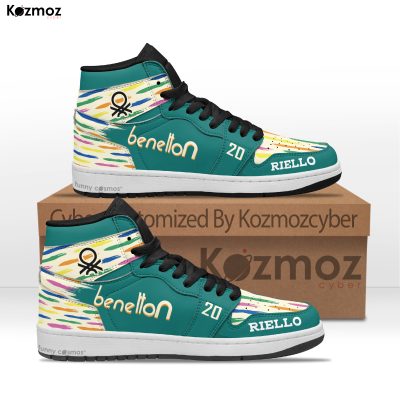 Benetton Gerhard Berger Custom Shoes Multicolor Livery B186 Racing Shoes