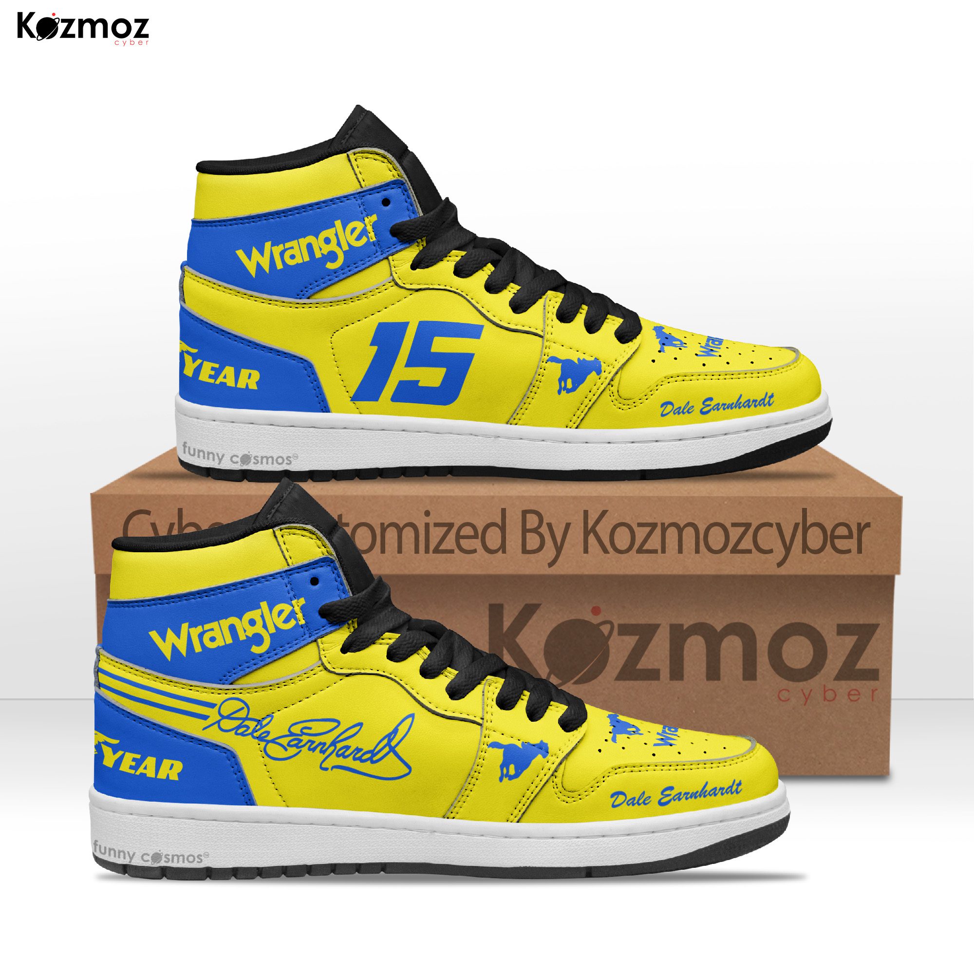 RCR Dale Earnhardt Custom Shoes Wrangler #15 #3 Livery 1984 Racing Shoes RCR Dale Earnhardt Custom Shoes Wrangler #15 #3 Livery 1984 Racing Shoes