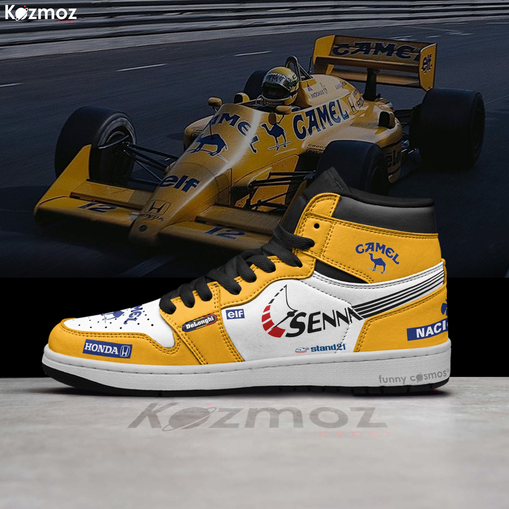 Ayrton Senna McLaren Custom Shoes Racing Monaco 1987 Racing JD Sneakers Ayrton Senna McLaren Custom Shoes Racing Monaco 1987 Racing JD Sneakers