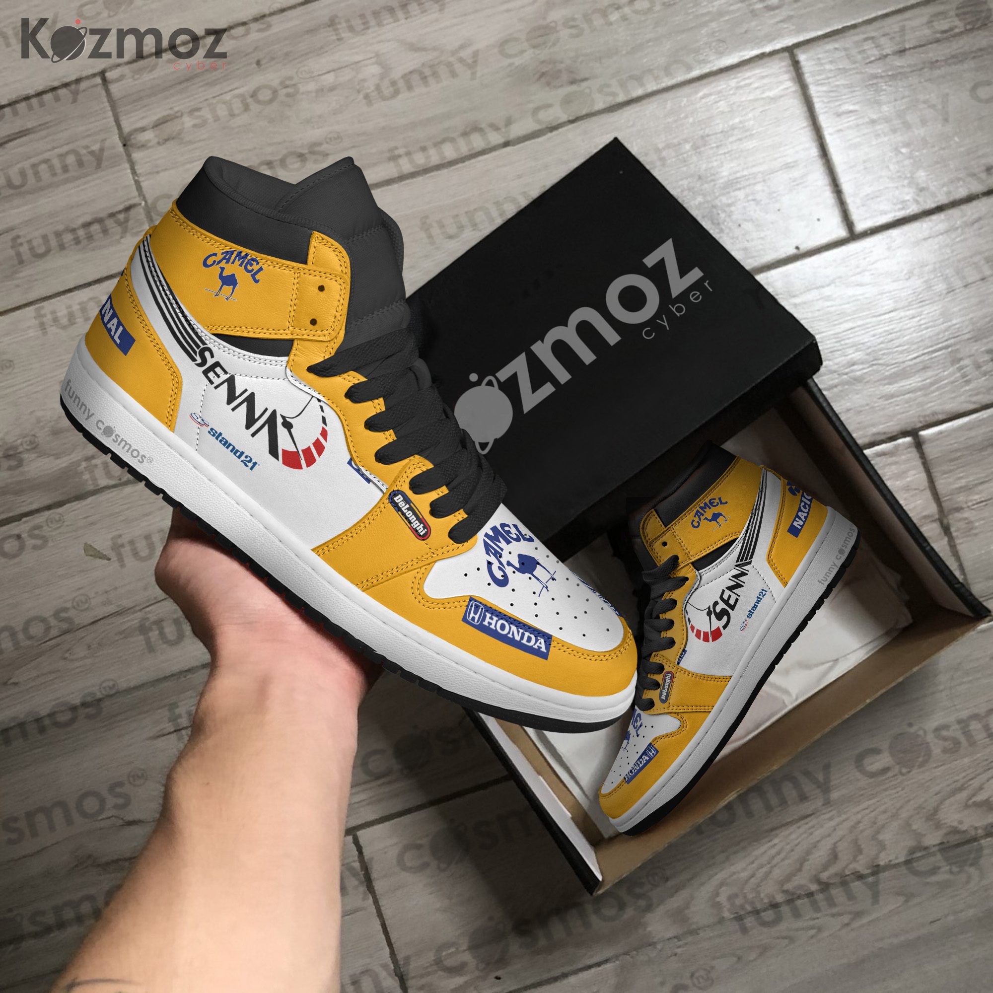 Ayrton Senna McLaren Custom Shoes Racing Monaco 1987 Racing JD Sneakers Ayrton Senna McLaren Custom Shoes Racing Monaco 1987 Racing JD Sneakers