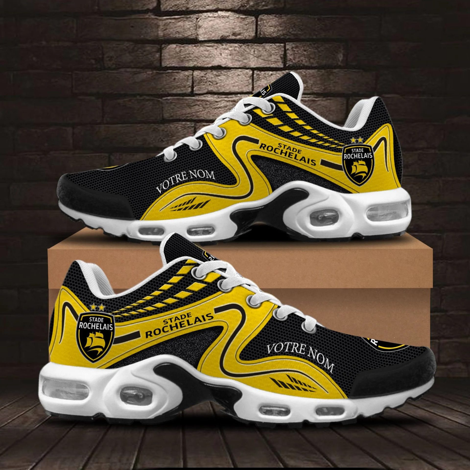 Chaussures Air Max Plus Stade Rochelais ?dition sp?ciale avec nom personnalis? Chaussures Air Max Plus Stade Rochelais ?dition sp?ciale avec nom personnalis?