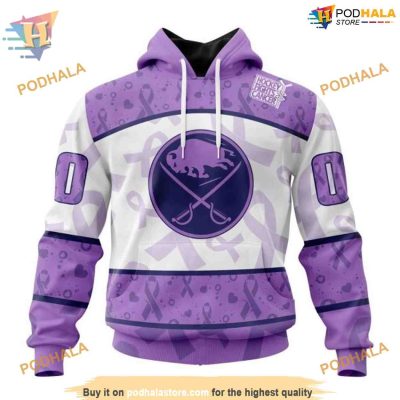 Lavender Fight Cancer Special Personalized NHL Buffalo Sabres Hoodie 3D