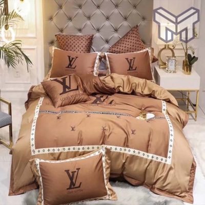 Louis Vuitton Bedding Set, Louis Vuitton Amazing Logo Brand Bedding Set Bedspread Duvet Cover Set Home Decor