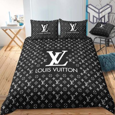 Louis Vuitton Bedding Set, Louis Vuitton Black Bedding Set, Home Decor