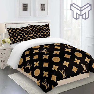 Louis Vuitton Bedding Set, Louis Vuitton Fashion Logo Brand Bedding Set, Home Decor