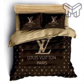 Louis Vuitton Bedding Set,Louis Vuitton Brown Luxury Brand Bedding Set, Duvet Cover, Bedspread Home Decor