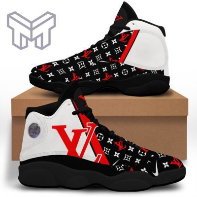 Louis Vuitton Black White Air Jordan 13 Sneakers Shoes LV