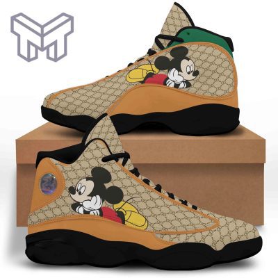 Mickey Gucci Black Air Jordan 13 Sneakers Shoes High Top Shoes For Men Women