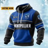 Montpellier H?rault Rugby Personalized waffle knit hoodie