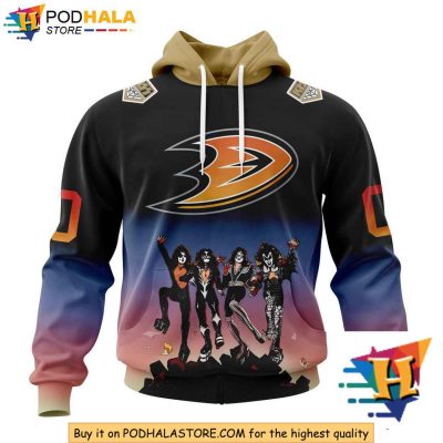 NHL Anaheim Ducks 3D Hoodie, Customizable Unisex KISS Band Hockey Fan Gear