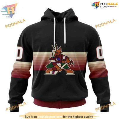 NHL Black And Gradient Arizona Coyotes Hoodie 3D, Special Arizona Coyotes 3D Design