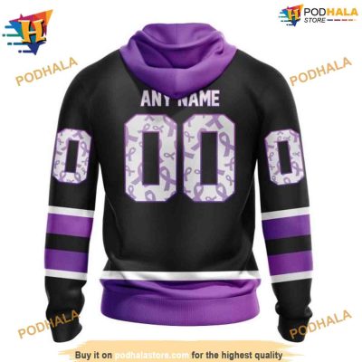 NHL Black Hockey Fights Cancer Kits Special Anaheim Ducks Hoodie 3D