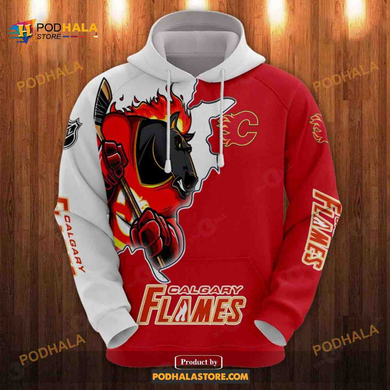 NHL Calgary Flames Shirt Sweatshirt Hoodie 3D NHL Calgary Flames Shirt Sweatshirt Hoodie 3D