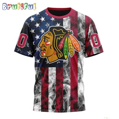 NHL Chicago Blackhawks Happy Independence Day The 4th Of July 3D T Shirt