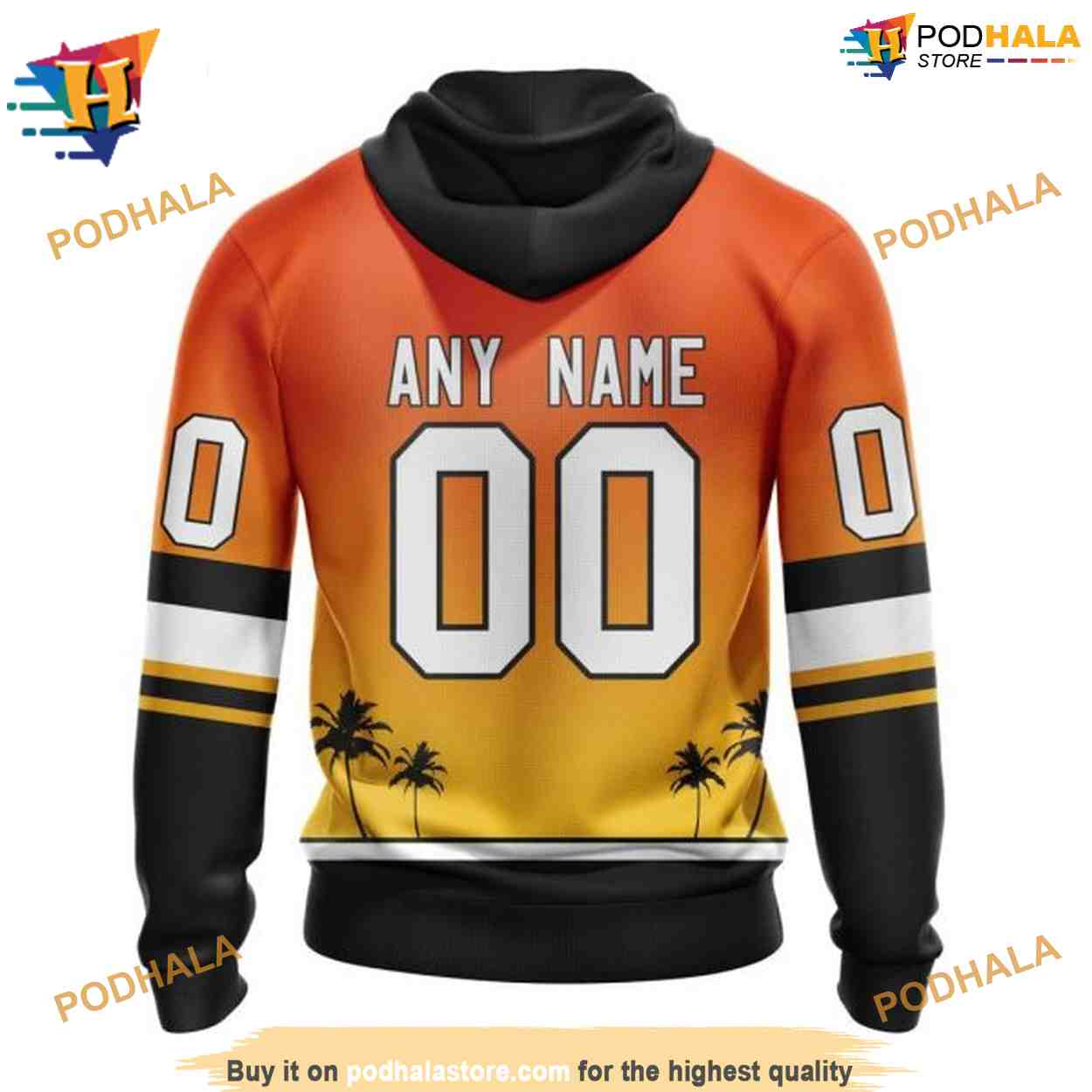 NHL Personalize New Gradient Series Ducks Hockey Apparel in Hoodie 3D NHL Personalize New Gradient Series Ducks Hockey Apparel in Hoodie 3D