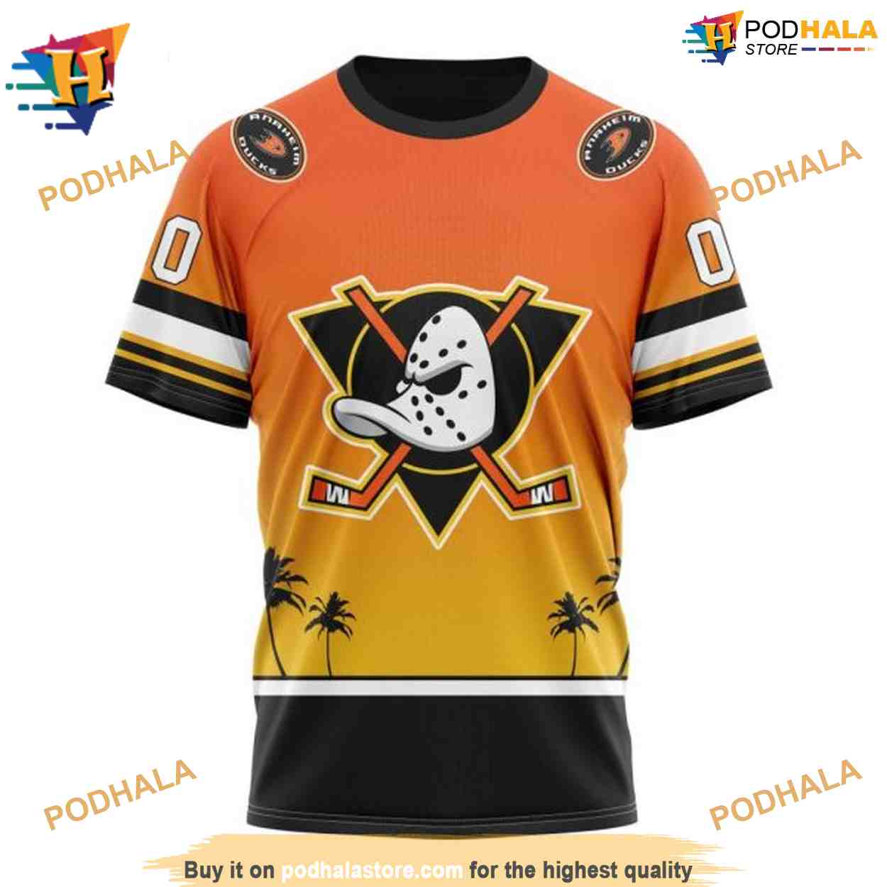 NHL Personalize New Gradient Series Ducks Hockey Apparel in Hoodie 3D NHL Personalize New Gradient Series Ducks Hockey Apparel in Hoodie 3D