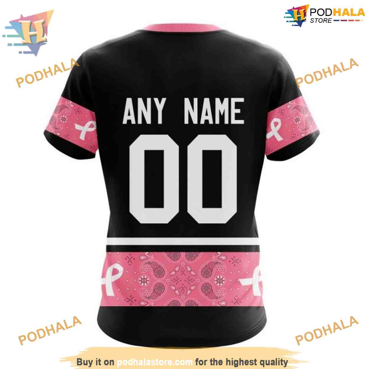 NHL Personalized Paisley & Pink Cancer Awareness Boston Bruins Hoodie 3D NHL Personalized Paisley & Pink Cancer Awareness Boston Bruins Hoodie 3D