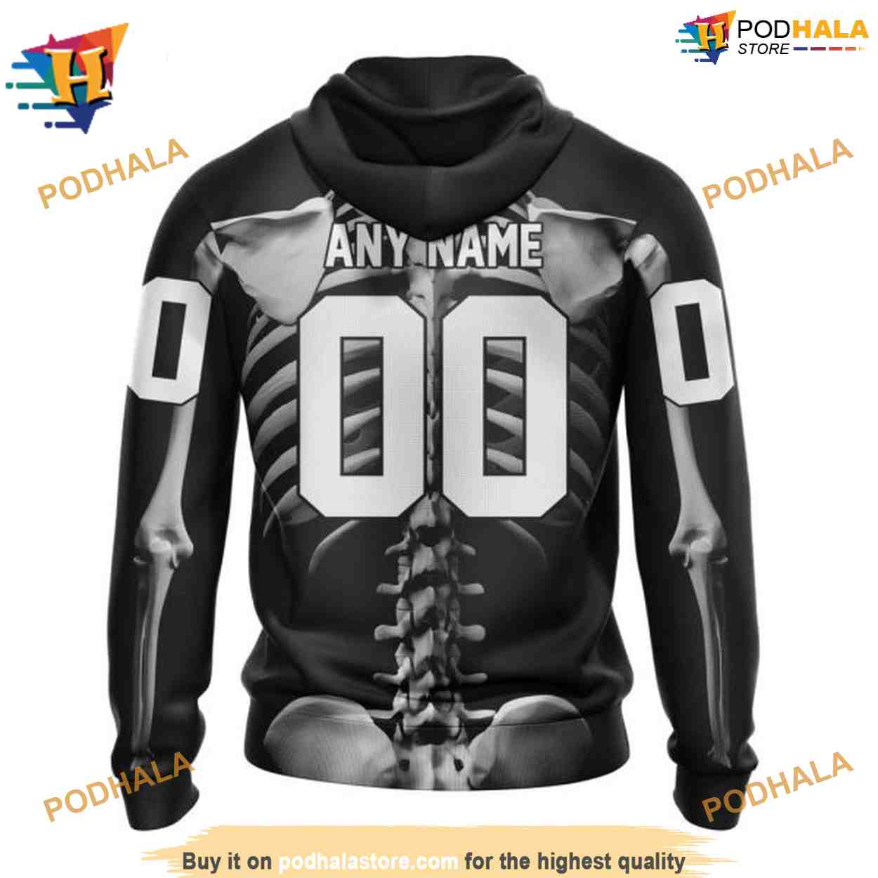 NHL Special Skeleton Costume Halloween Mighty Ducks Hoodie 3D NHL Special Skeleton Costume Halloween Mighty Ducks Hoodie 3D
