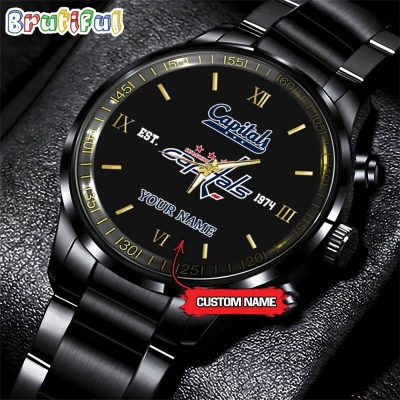 NHL Washington Capitals Black Fashion Watch Custom Hockey Game Time