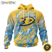 NHL Anaheim Ducks All Over Print 3D Hoodie Fearless Against Childhood Cancers Show Team Spirit