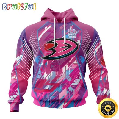 NHL Anaheim Ducks I Pink I Can Fearless Again Breast Cancer All Over Print 3D Hoodie Unisex Hoodie Tshirt Sweatshirt