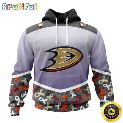 NHL Anaheim Ducks Specialized Sport Fights Again All Cancer All Over Print 3D Hoodie Unisex Hoodie