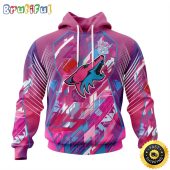 NHL Arizona Coyotes I Pink I Can Fearless Again Breast Cancer All Over Print 3D Hoodie Unisex Hoodie Tshirt Sweatshirt