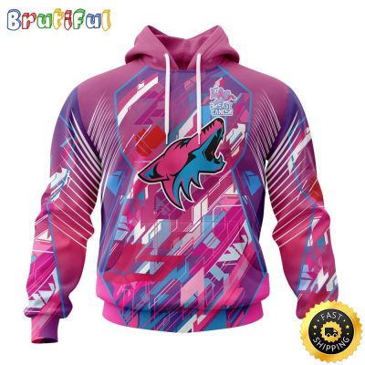 NHL Arizona Coyotes I Pink I Can Fearless Again Breast Cancer All Over Print 3D Hoodie Unisex Hoodie Tshirt Sweatshirt
