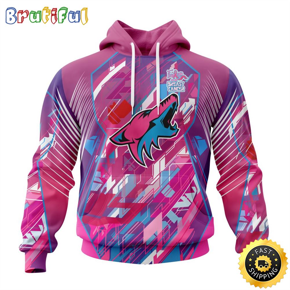 NHL Arizona Coyotes I Pink I Can Fearless Again Breast Cancer All Over Print 3D Hoodie Unisex Hoodie Tshirt Sweatshirt