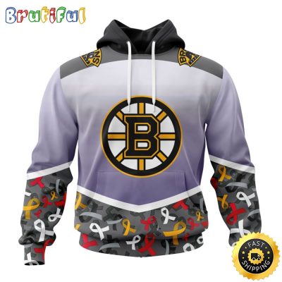 NHL Boston Bruins Specialized Sport Fights Again All Cancer All Over Print 3D Hoodie Unisex Hoodie